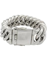 Withlovesilver Sterling Silver 0.8 Inch Width Cuban Link Chain Braclet