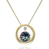 14k Yellow Gold Round Created Alexandrite and Diamond Circle Pendant, 17 41Dy22F9EQL. SL160 14k Yellow Gold Round Created Alexandrite and Diamond Circle Pendant, 17