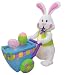 6 Foot Long Easter Inflatable Rabbit Pushing Cart + Eggs Yard Decoration