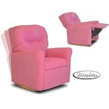 Contemporary Hot Pink Micro Suede Rocker Kids' Recliner