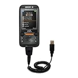 Coiled Power Hot Sync and Charge USB Data Cable w/ Tip Exchange for the Sony Ericsson W850i - Gomadic Brand
