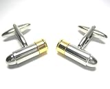 Silver & Gold Gun Bullet Cufflinks