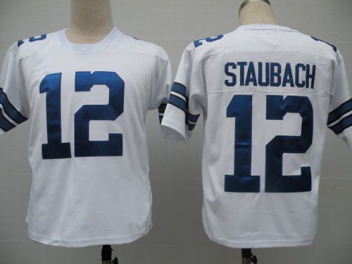 NFL Jerseys Dallas Cowboys #12 Staubach White Authentic Football Jersey Size 48-56 (Please Select the Size When You Order, Can Do Drop Shipping)