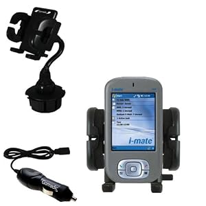 i-Mate New Jam Auto Cup Holder with Car Charger - Uses Gomadic TipExchange by 