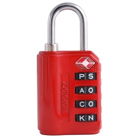 Wordlock LL-206-RD 4-Dial Luggage Lock, Red