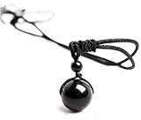 Koala Club Obsidian Stone Pendant Necklace Rainbow Eye 16mm Bead