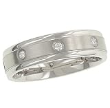 6mm Satin and Polished Gypsy Wedding Band .25cttw