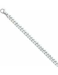 Genuine 14K Wg 7.85Mm Polished Fancy Link Bracelet 8 Inches 100% Satisfaction Guaranteed.