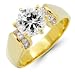 Cheap Solitaire Ladies Engagement Ring CZ Cubic Zirconia 14k Yellow Gold NEW On Sale