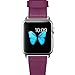 J&D Tech Modern Series Leather Strap Replacement Wrist Band with Metal Clasp Adapter for Apple Watch Series 1/2 / 3/4, 42mm - Fuchsia