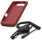 Brand NEW Red Silicone Skin Cover Case and Car Charger for Blackberry Storm2 9550 9520