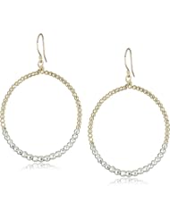 Mizuki Gold and Silver Beaded Hoop Earrings