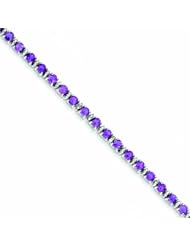 Genuine .925 Sterling Silver Amethyst And Diamond Bracelet 7 Grams . 100% Satisfaction Guaranteed.