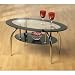 Caravelle Oval Coffee Table Modern Black Clear Glass Coffee Table *BRAND NEW*