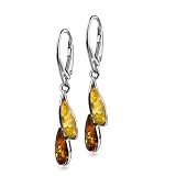 Certified Genuine Multicolor Amber Sterling Silver Pandora Dreams Leverback Earrings