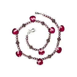 Ruby Necklace and Earrings Set