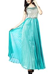 A-line Chiffon Sequined Jeweled Pleated Beaded Sleeveless Cocktail Homecoming Dress/Mother-of-the-Bride Dress/Prom Dress/Wedding Party Dress 