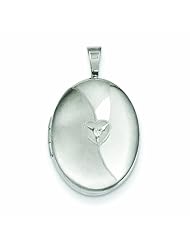 Genuine .925 Sterling Silver 19mm Diamond Polished And Brushed Heart Locket 2.7 Grams. 100% Satisfaction Guaranteed.