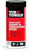 Tub O Towels TW40-CP Carpet And Upholstery Spot Remover Cleaning Wipes (Tub of 40 Wipes)