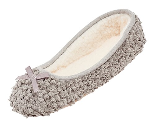 MIXIN Women's Ballerina Velveteen Soft Sole Indoor Slippers