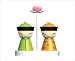 Alessi Mr. and Mrs. Chin Salt and Pepper Set by Stefano Giovannoni Green/Yellow