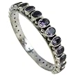 Bangle Bracelets Sterling Silver Amethyst Stone Jewelry 2.3 inches (ban129a)