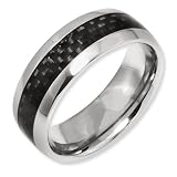 Titanium Black Carbon Fiber 8mm Polished Band