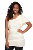 Torrid Plus Size Ivory Ruffle Lace One-Shoulder Top