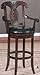 Kitchen & Housewares : Extra Large Seat Dark Brown Leather Swivel Barstool with Crafted Arm and Backrest