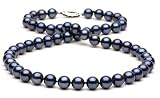Black Akoya Pearl Necklace: 6.5mm, 18