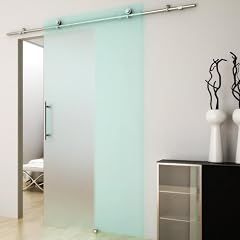 Schiebet�r Glasschiebet�r Glast�r satiniert 215 x 105 cm Modell 2011/12