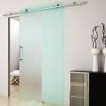 Schiebet�r Glasschiebet�r Glast�r satiniert 215 x 105 cm Modell 2011/12