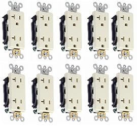 Altus 20 Amp Ivory Commercial Grade Decorator Duplex Receptacle, 10-Pack