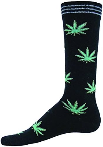 Wright Avenue Stoner Novelty Cotton Mens Crew Sock ( Black - Large )