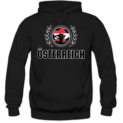 Österreich EM 2016 #2 Hoody | Fußball | Herren | Trikot | Nationalmannschaft, Farbe:Schwarz (Black F421);Größe:XL