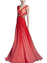 A-line V-neck Sleeveless Beaded Mesh Cocktail Floor Length Homecoming Dress/Pageant Dress/Prom Dress/Party Dress/Wedding Dress 