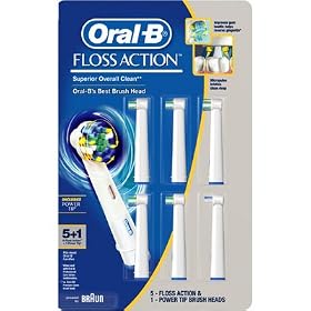 Oral-B Floss Action Replacement Electric Toothbrush Heads - 6 pk.