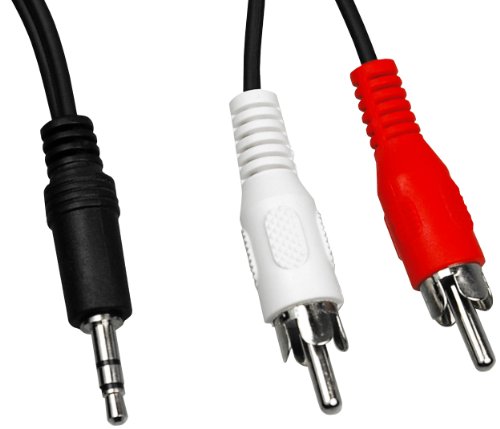 5m Kabel - 3,5mm Klinke Stecker auf 2x Stereo Cinch Stecker - Audio Klinkenstecker 3.5 mm auf Cinch 5,0m