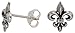Tiny 3/8" (10 mm) Sterling Silver Fleur-De-Lis Stud Earrings