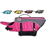 Vivaglory Dog Life Jacket Dog Lifesaver Vest Pet Reflective Life Preserver, Extra Small, Pink