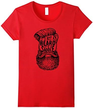 Women's It's Not a Beard It's a SADDLE shirt Small Red