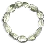Lab Created Green Amethyst Plain Nugget Stretch Bracelet, 7'