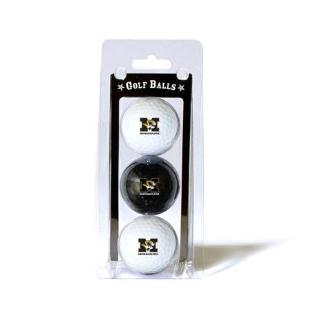 Missouri Tigers Mizzou Mu Ncaa Team Logo 3 Golf Ball Pack