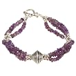 Handmade Amethyst Bracelet With Silver Beads