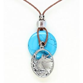 Earth Reflections Diamond Cut Pendant Necklace - Horse Head