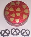 Scott's Cakes 1 lb. Dark Chocolate Covered Pretzel in a Heart Tin