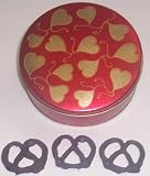Scott's Cakes 1 lb. Dark Chocolate Covered Pretzel in a Heart Tin