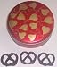 Gourmet Food : Scott's Cakes 1 lb. Dark Chocolate Covered Pretzel in a Heart Tin
