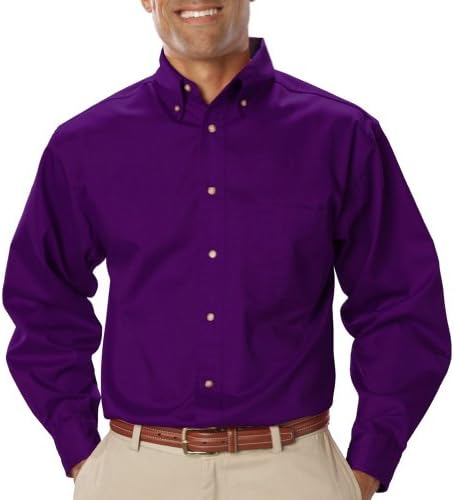 Blue Generation Mens Long Sleeve Teflon Twill Shirt, Purple Xl