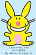 Happy Bunny -- Two Sides Standup Poster